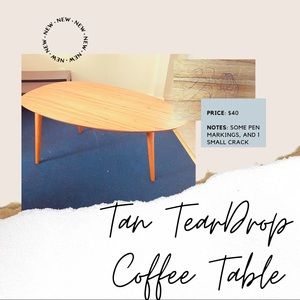 Teardrop/Guitar Pick Coffee Table